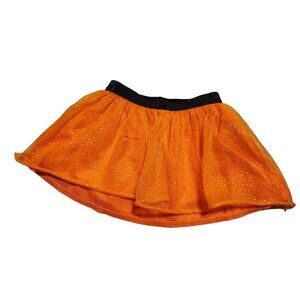 Celebrate Halloween Toddler 3T Girls Orange Sparkle Glitter Tutu Dance Skirt